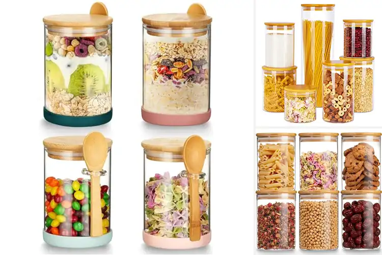 Detailed view of Best Airtight Glass Jars With Bamboo Lids