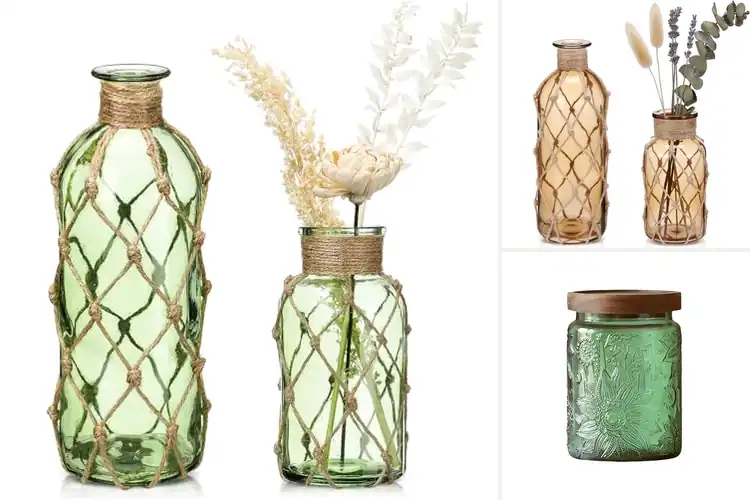 Detailed view of Best Boho Decor Glass Jars