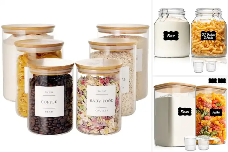 Detailed view of Best Flour And Sugar Storage Jars With Lids