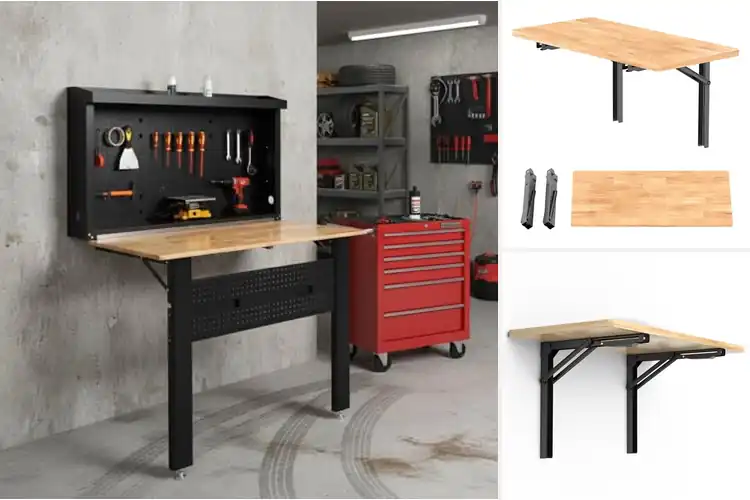 Detailed view of Best Small Space Wall Mounted Workbench