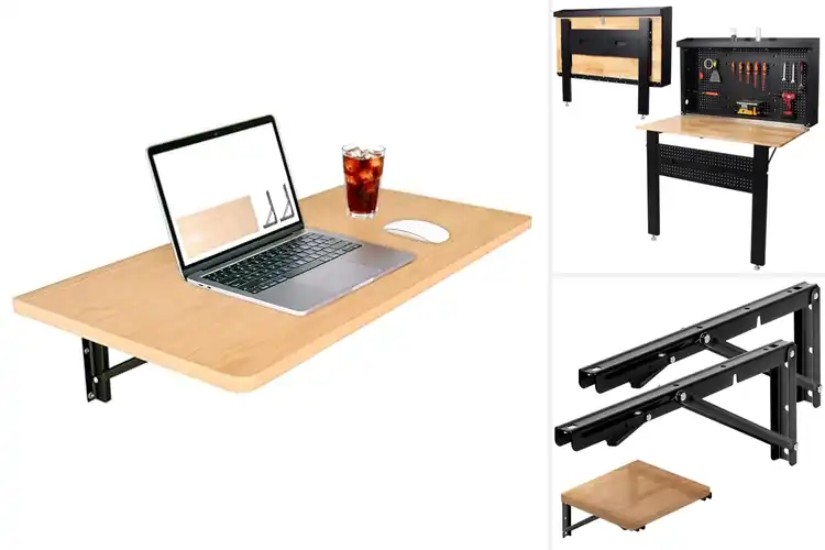Detailed view of Best Wall Mounted Folding Workbench With Veener